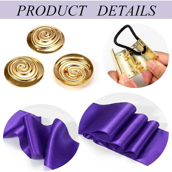 Halloween Costume Accessories Women Purple Belt Brooch Hairband Dress Up main image 5